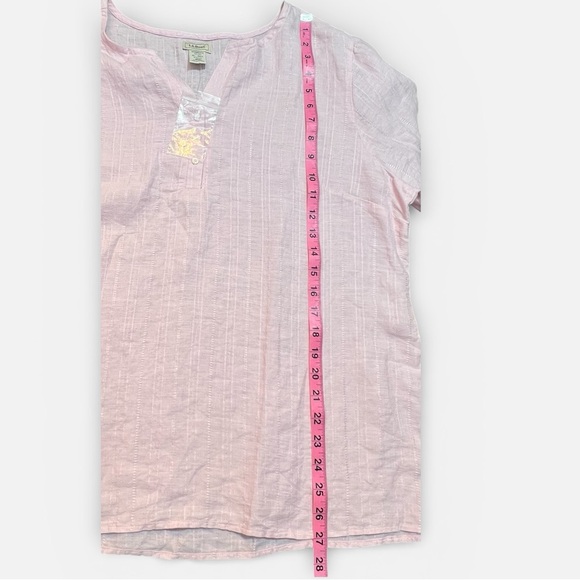 LL Bean 100% Linen pink pullover top women’s size XL - Picture 4 of 5